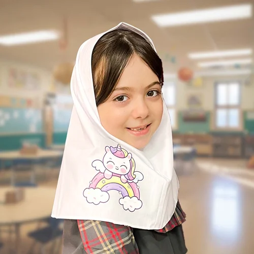 مقنعه طرحدار دانش آموزی